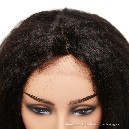 Top Quality Grade 10A Custom Cheap Light Italian Yaki Human Hair Full Lace Wig With Bang